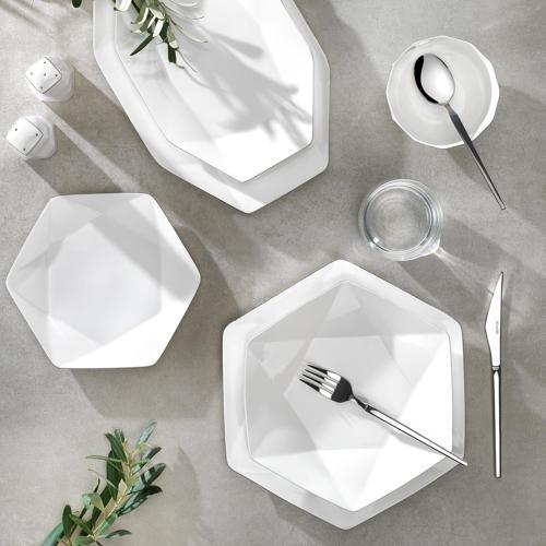 Superfine Bone Star Yemek Takımı 56 Parça-Platin