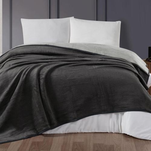 Home Bella Tek Kişilik Battaniye 150x200-Gri02