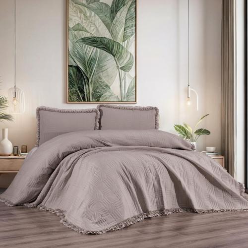 Home Clara Yatak Örtüsü Seti 3 Parça-Bej