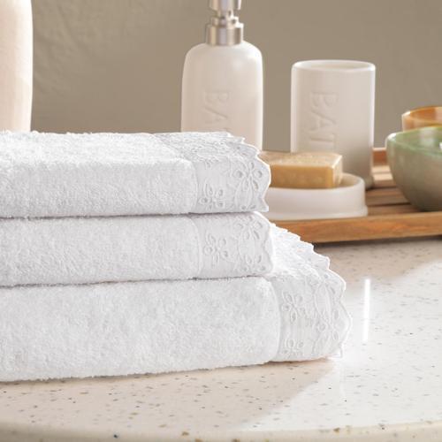 Home Benofisto 3 lü Fistolu Havlu Seti-Beyaz