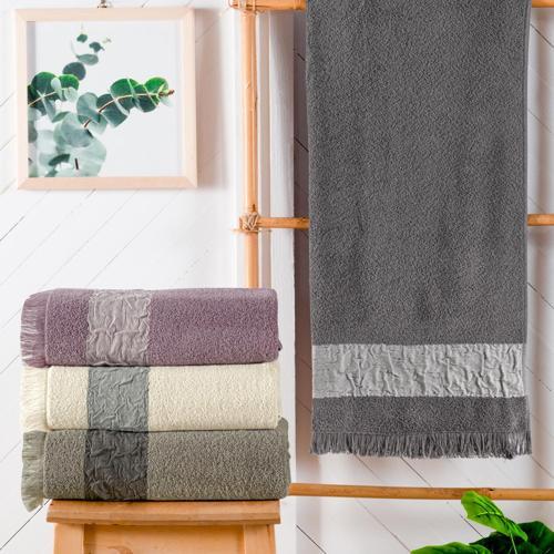 Home Crepe 50x90 Armürlü Havlu-Antrasit