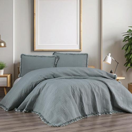 Home Clara Yatak Örtüsü Seti 3 Parça-Gri