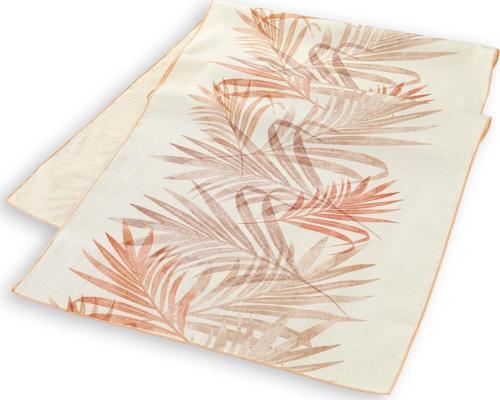 Home Leaf Poly Linen Runner 45x150 Cm-Kiremit
