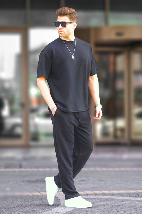Erkek Yazlık Rahat Kısa Kollu Pijama Takımı