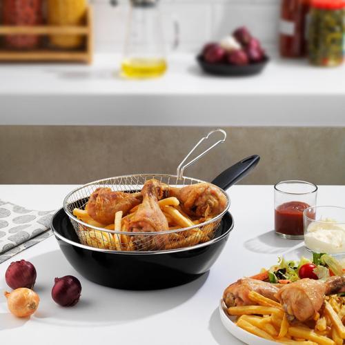 Komfort Derin Kızartma Tavası 2 Parça-Siyah