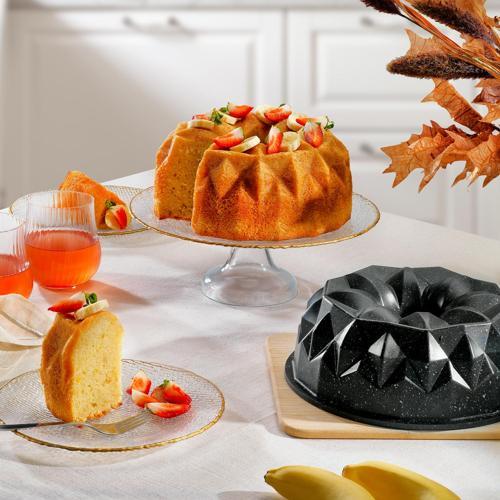 Black Stone Pırıltı Döküm Kek Kalıbı 1 Parça-Siyah