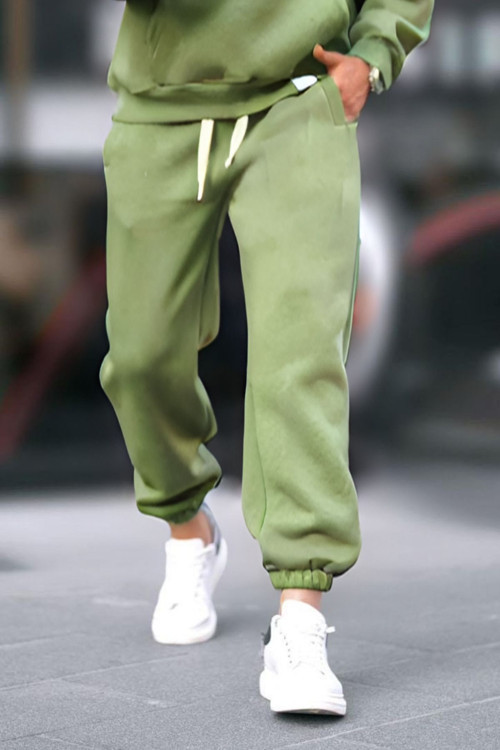 Unisex Haki Mlnj Paçası Lastikli Cepli Eşofman Altı
