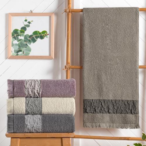 Home Crepe 50x90 Armürlü Havlu-Gri