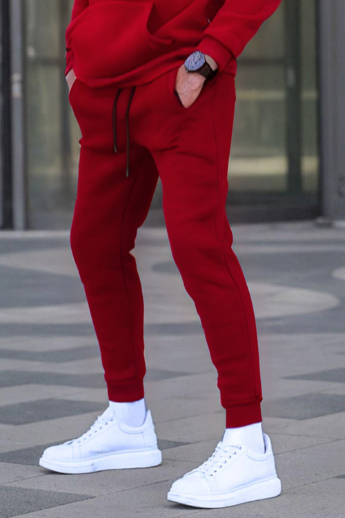 Erkek 3 İplik İçi Pamuklu Şardonlu Lastikli Paça Jogger Kışlık Eşofman Altı