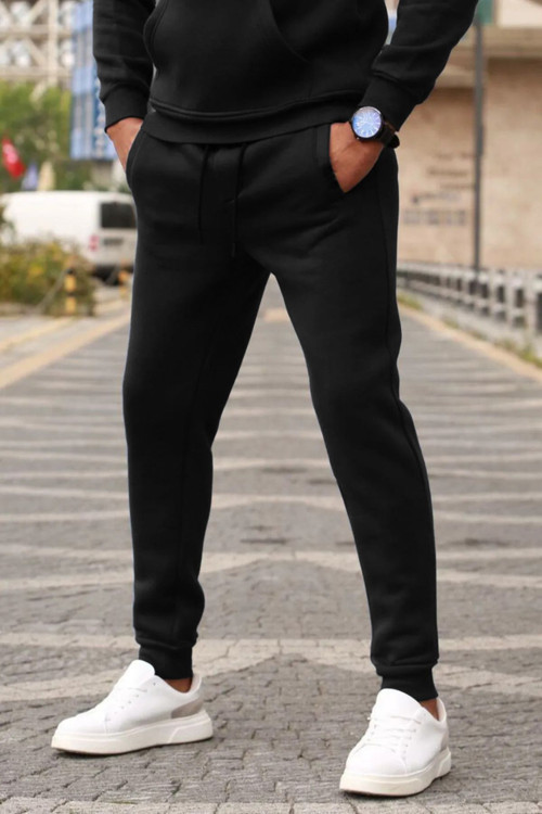 Erkek 3 İplik İçi Pamuklu Şardonlu Lastikli Paça Jogger Kışlık Eşofman Altı