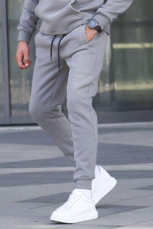Erkek 3 İplik İçi Pamuklu Şardonlu Lastikli Paça Jogger Kışlık Eşofman Altı