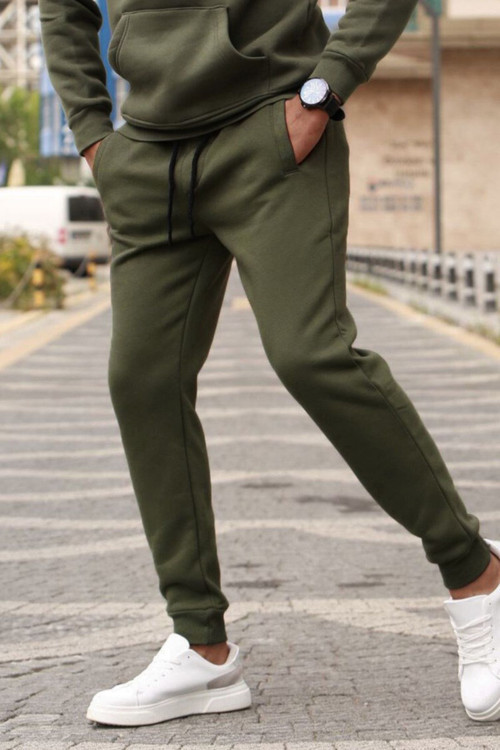 Erkek 3 İplik İçi Pamuklu Şardonlu Lastikli Paça Jogger Kışlık Eşofman Altı