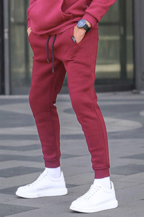 Erkek 3 İplik İçi Pamuklu Şardonlu Lastikli Paça Jogger Kışlık Eşofman Altı