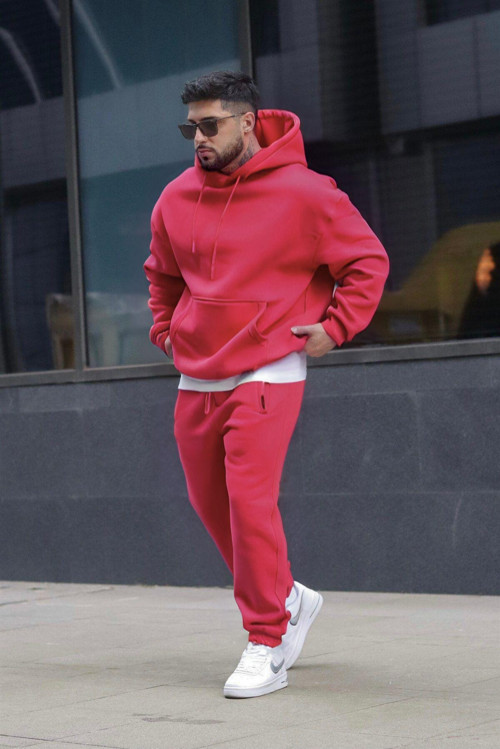 Erkek Kışlık Eşofman Takımı 3 İplik İçi Polarlı Oversize