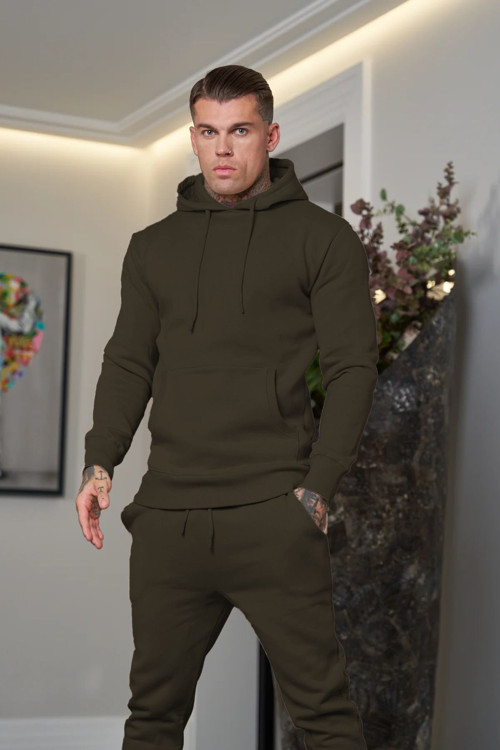 Erkek 3 İplik İçi Pamuklu Bol Basic Jogger Paçası Lastikli Eşofman Takımı
