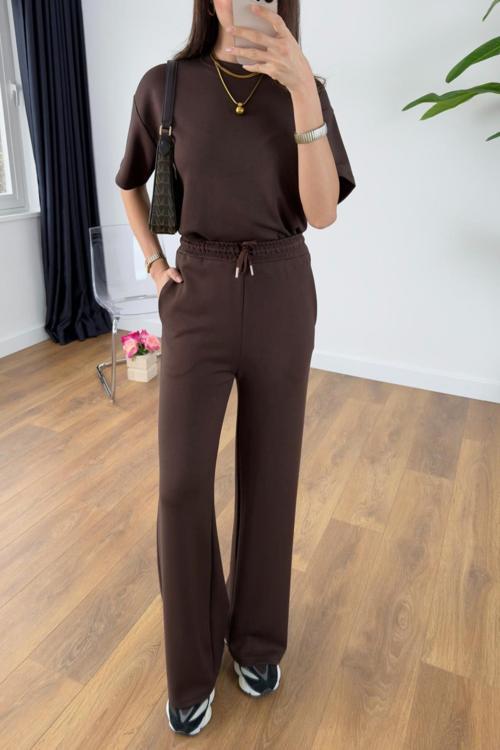 Kadın Kısa Kollu Modal Penye Full Esnek Süper Yüksek Bel Takım