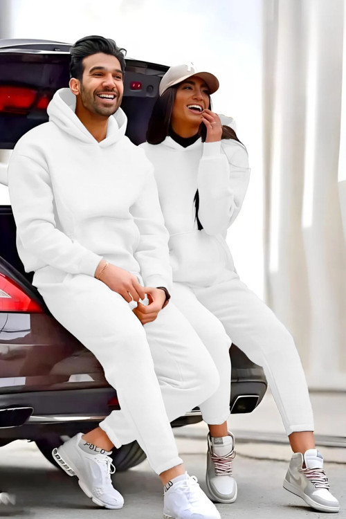 Kadın Erkek Trend Model Çiftlere Özel 3 Iplik Oversize Kışlık Kalın Tekli Eşofman Takımı