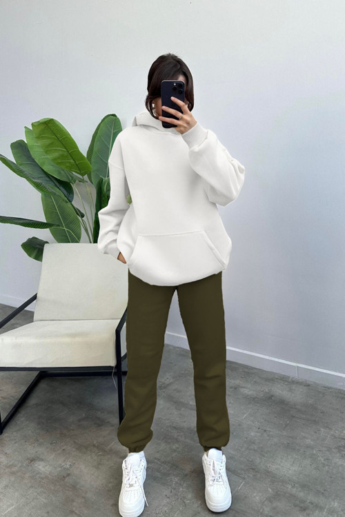 Kadın Kapşonlu Sweatshirt Jogger Eşofman Takımı