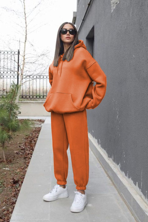 Kadın Oversize Spor Kapşonlu Günlük Jogger Paçası Lastikli Eşofman Takımı