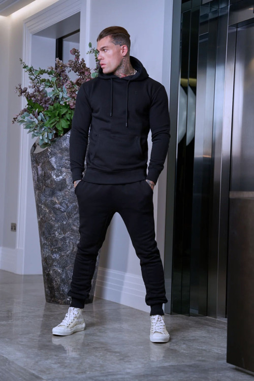 Erkek 3 İplik İçi Pamuklu Bol Basic Jogger Paçası Lastikli Eşofman Takımı