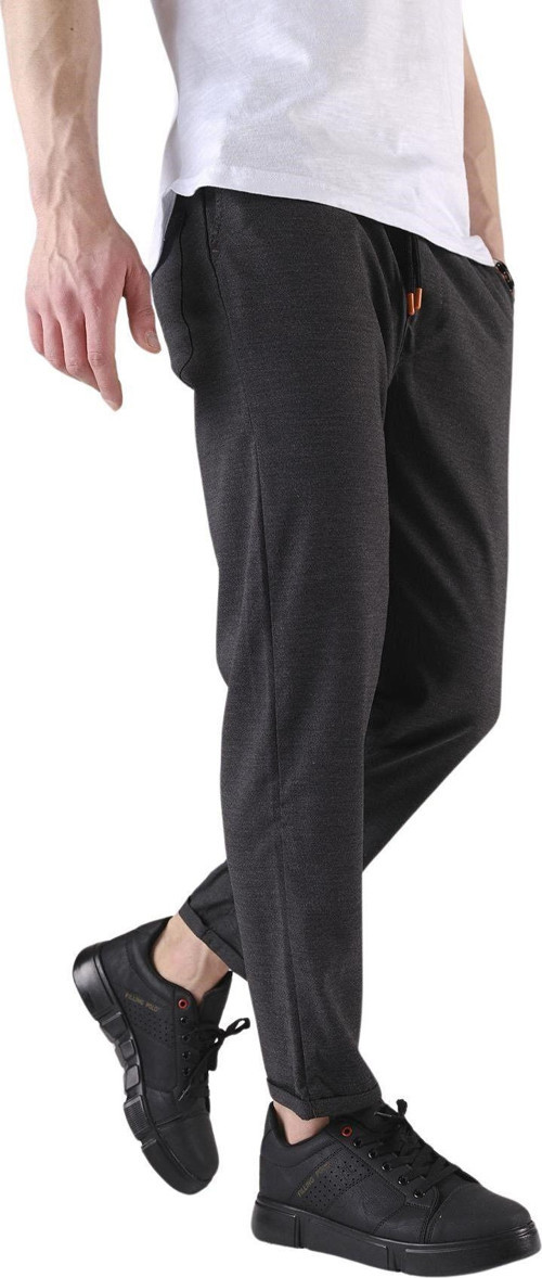Erkek Füme Beli Lastikli Cepli Duble Paça Dokuma Esnek Likralı Kaliteli Jogger Pantolon