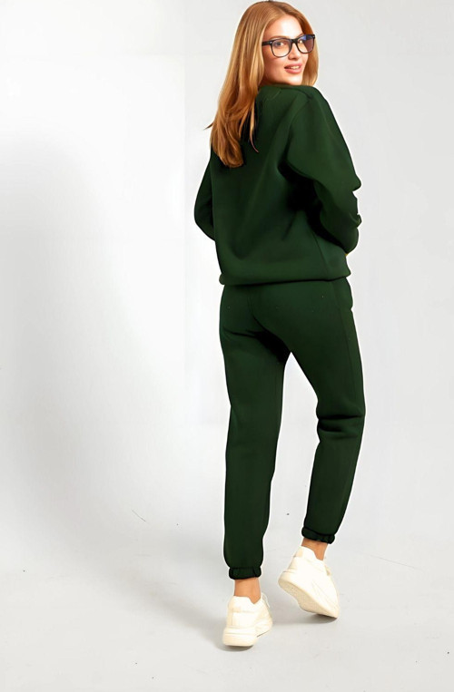 Sweatshirt Jogger Beli Ve Paçası Lastikli Kadın 3 İplik Eşofman Takımı Pamuklu