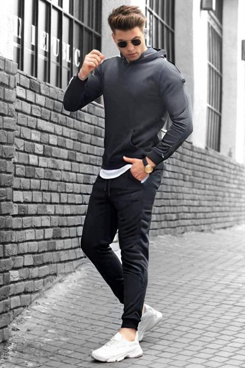 Erkek Bol Kalıp Kalın Rahat Pamuklu Eşofman Takımı Elegance Quality