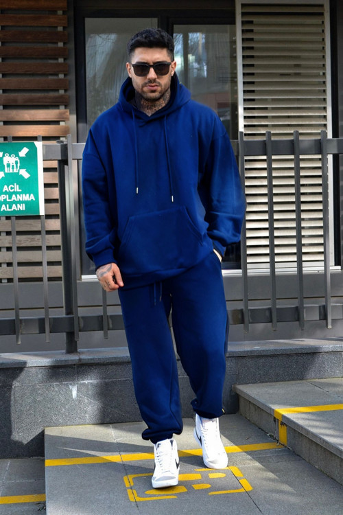 Erkek Kışlık Eşofman Takımı 3 İplik İçi Polarlı Oversize