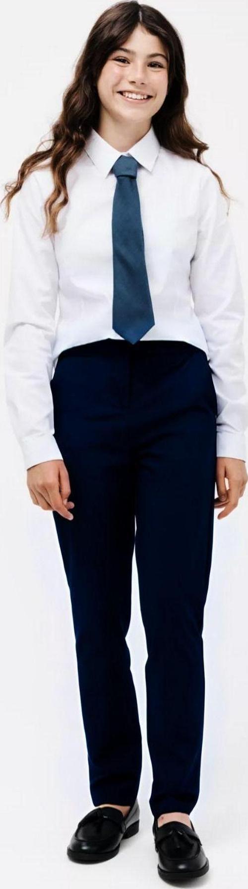 Kız Çocuk Lacivert Esnek Belli Likralı Kaliteli Kumaş Okul Pantolonu