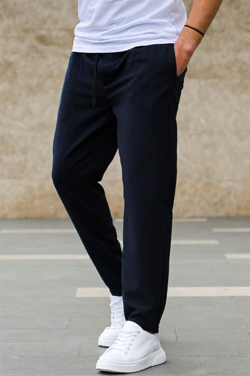 Erkek Jogger Duble Paça Beli Bağcıklı Dokuma Pantolon