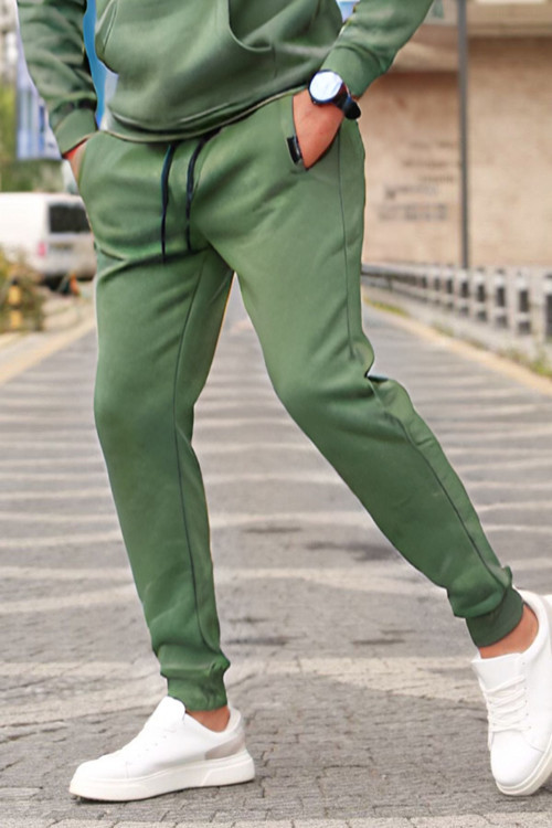 Erkek 3 İplik İçi Pamuklu Şardonlu Lastikli Paça Jogger Kışlık Eşofman Altı