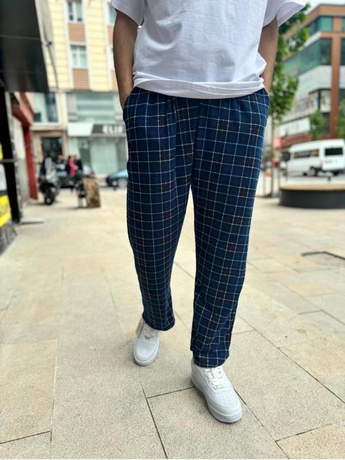 Erkek Ekoseli Kareli Rahat Pijama Altı