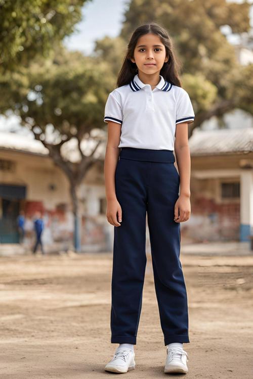 Lacivert Çocuk Okul Pantolonu İlkokul Ve Ortaokul Lastikli Bel Likrasız