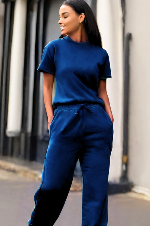 Kadın Yazlık Kısa Kollu Tişört Ve Beli Lastikli Alt Pijama Takımı Salaş