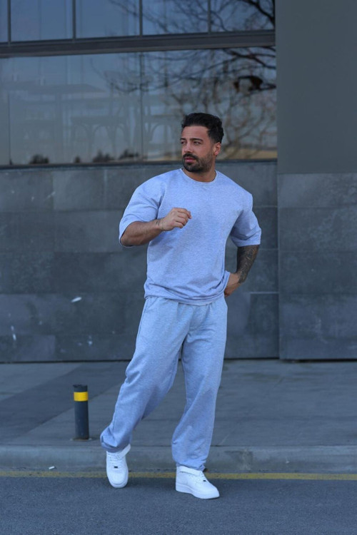 Erkek Gündelik Kısa Kollu T-Shirt Pijama Takımı