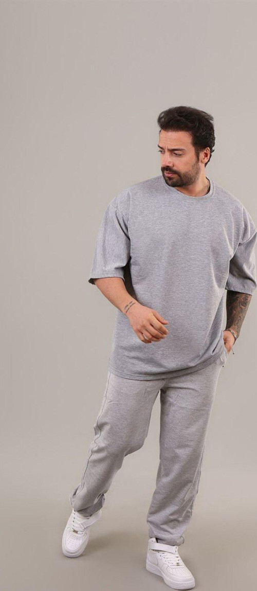 Erkek Oversize Kısa Kollu T-Shirt Pijama Takımı