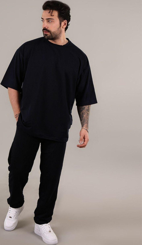 Erkek Oversize Kısa Kollu T-Shirt Pijama Takımı