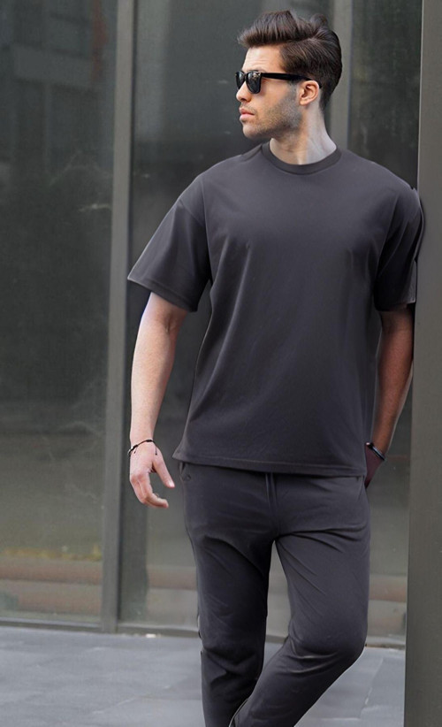 Erkek Rahat Yazlık Penye Oversize T-Shirt Pijama Takımı