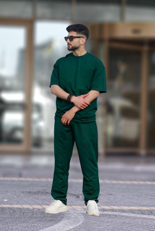 Erkek Rahat Kısa Kollu Yazlık Penye Oversize Pijama Takımı