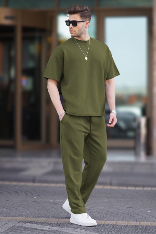 Erkek Yazlık Rahat Kısa Kollu Pijama Takımı