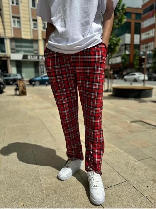 Erkek Unisex Ekose Kareli Desenli Pijama Altı