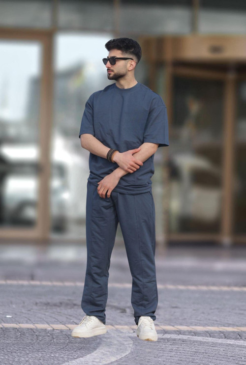 Erkek Rahat Kısa Kollu Yazlık Penye Oversize Pijama Takımı