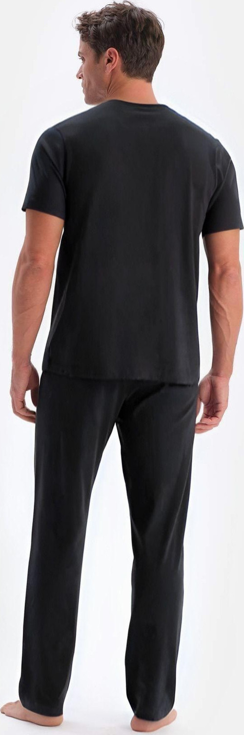 Erkek Kısa Kollu Pijama Takımı Oversize Bisiklet Yaka