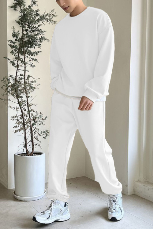 Erkek Bisiklet Yaka Oversize Jogger Paçası Lastikli Alt Üst Eşofman Takımı