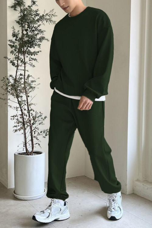 Erkek Bisiklet Yaka Oversize Jogger Paçası Lastikli Alt Üst Eşofman Takımı