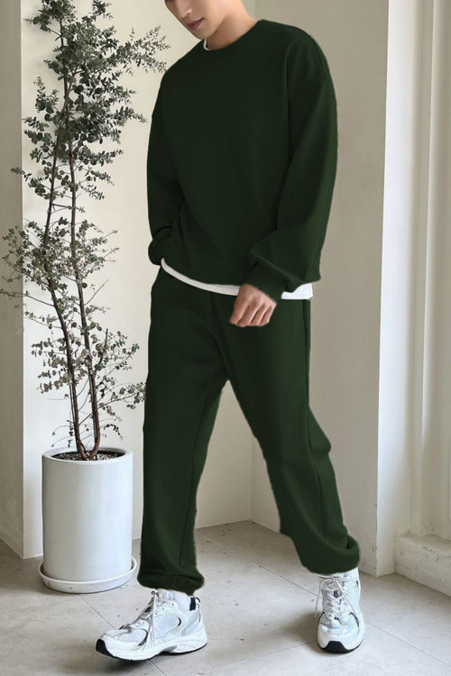 Erkek Bisiklet Yaka Oversize Jogger Paçası Lastikli Alt Üst Eşofman Takımı