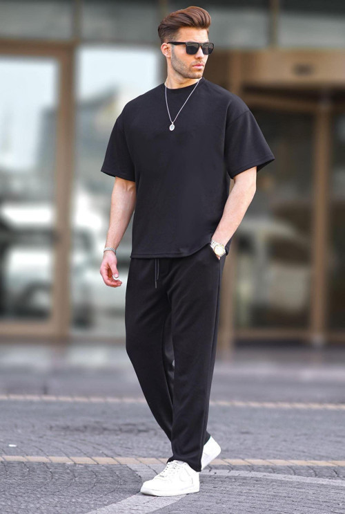 Erkek Yazlık Rahat Kısa Kollu Pijama Takımı