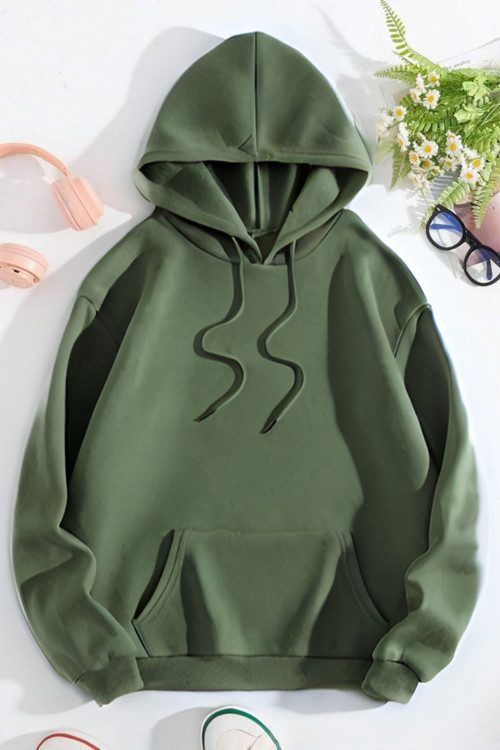 Regular Kalıp Şardonlu Kanguru Cep 3 İplik Oversize Okul Sweatshirt