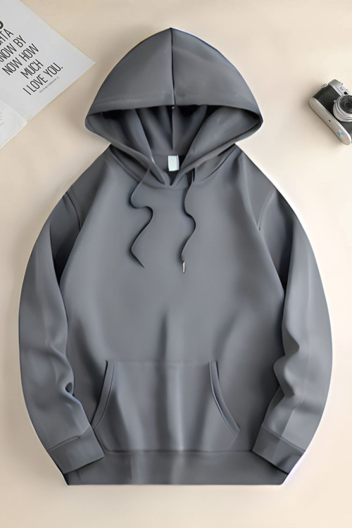 Unisex 3 İplik Kapşonlu İçi Pamuklu Şardonlu Kanguru Cep Okul Sweatshirt