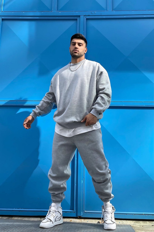 Oversize Pamuklu Kalın Bisikletyaka Eşofman Takımı